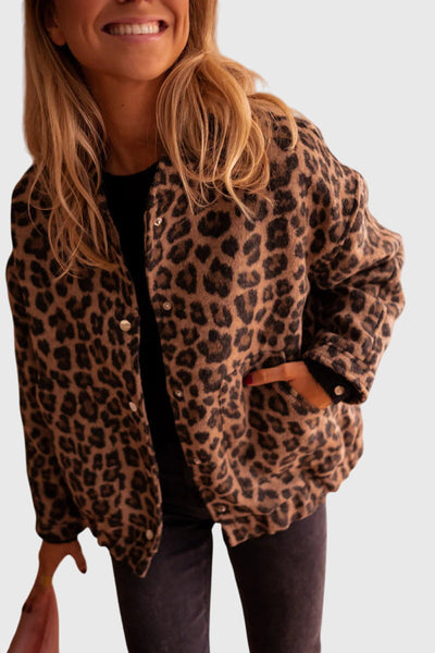 Hermina | Elegantna jakna z leopardjim potiskom