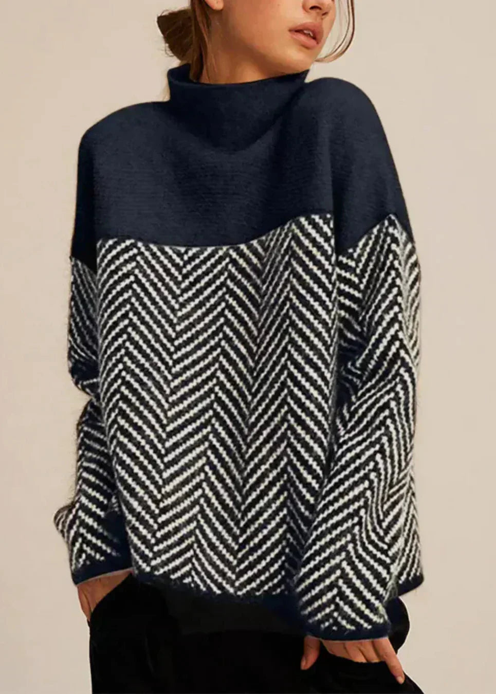 Malvina | Eleganten pulover z visokim ovratnikom