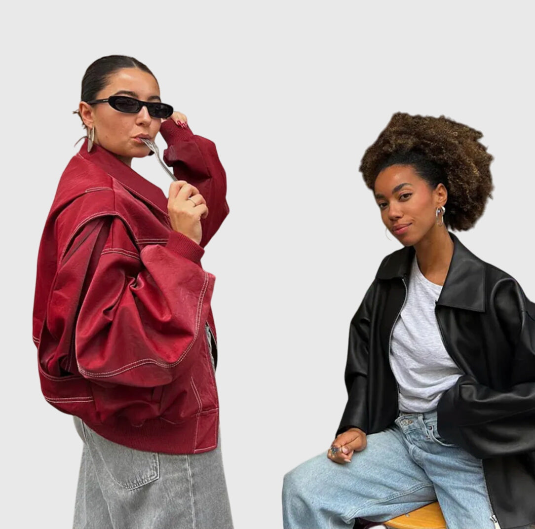 Elena | Elegantna oversized usnjena jakna