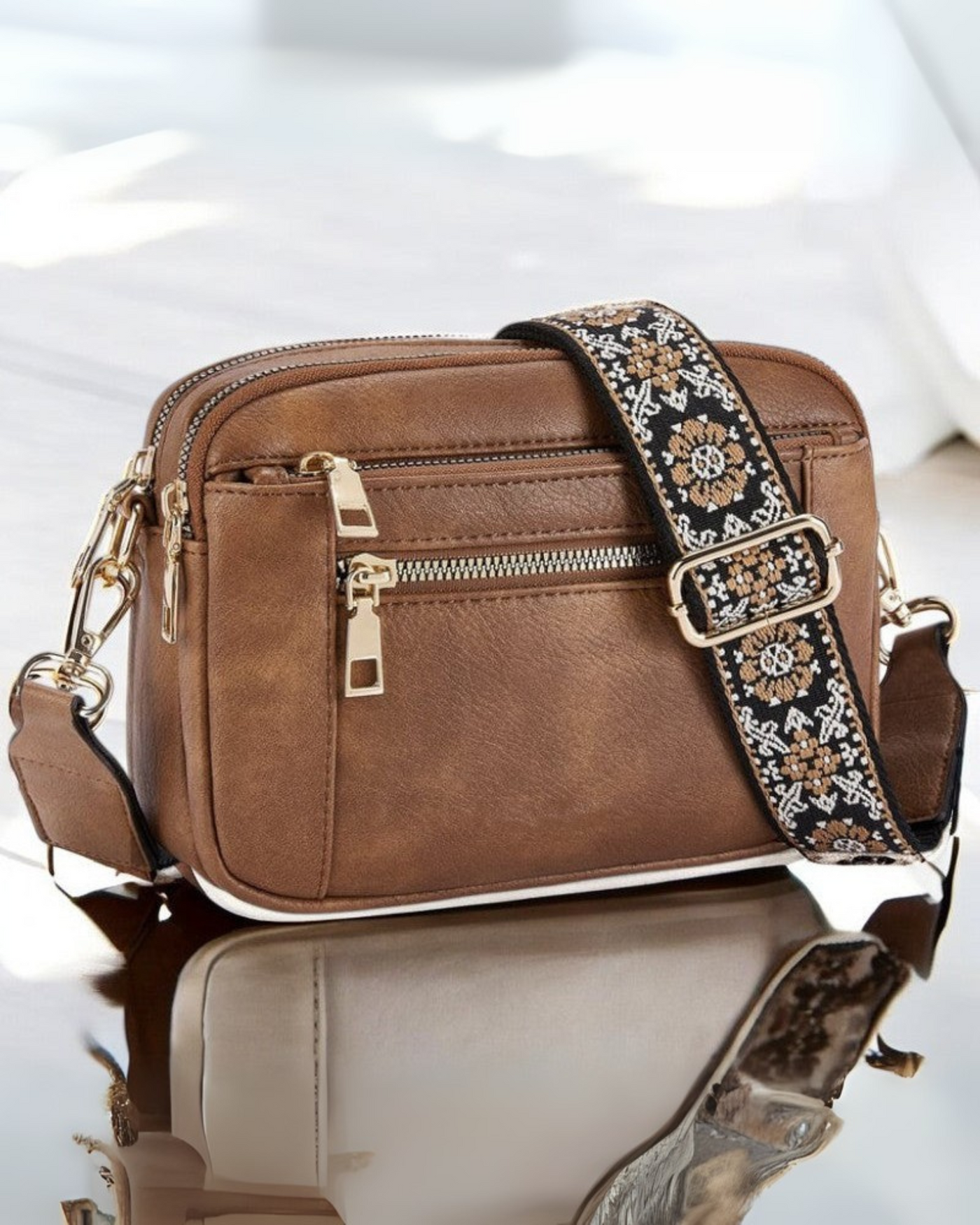 Elizina | Elegantna usnjena torba preko ramena