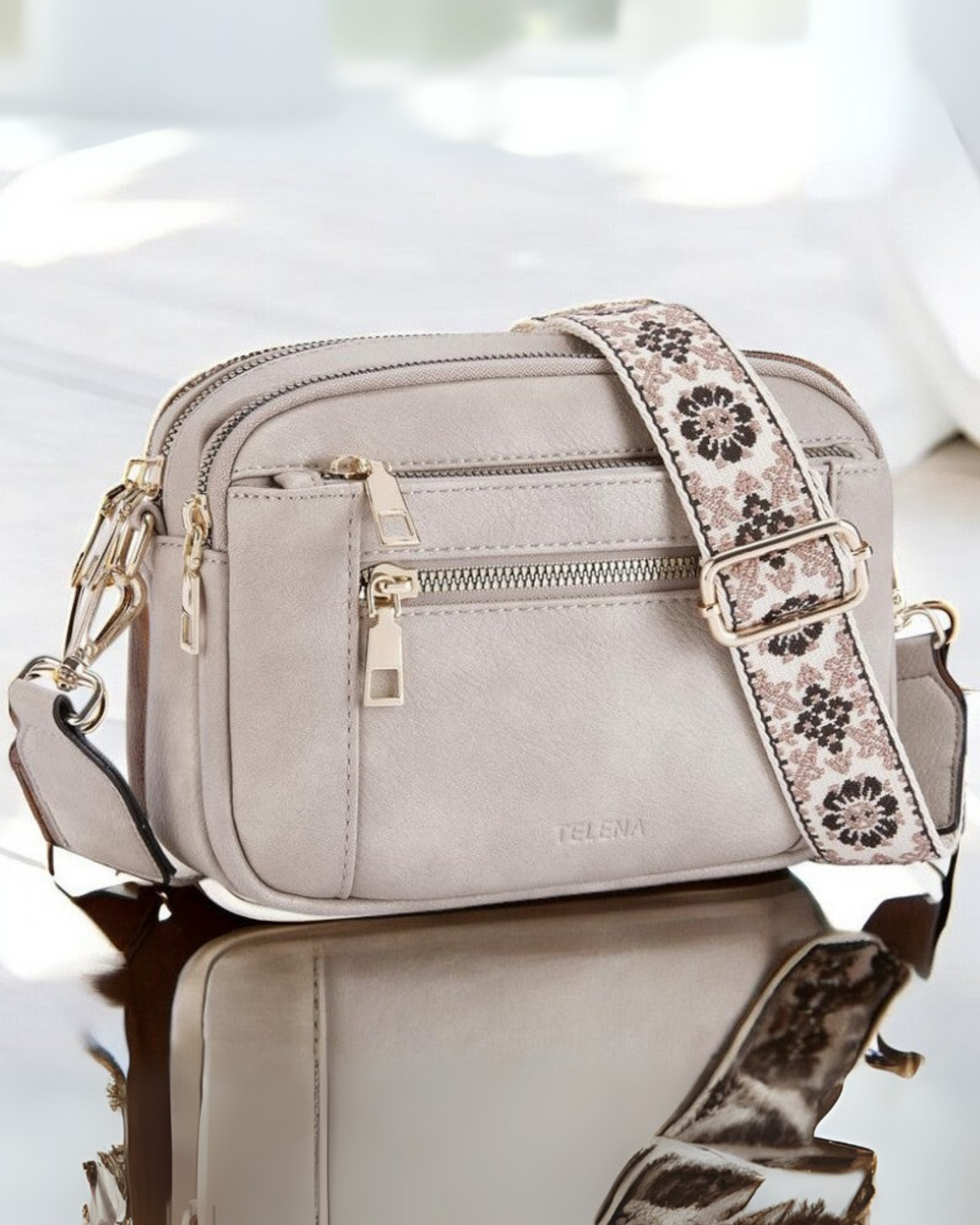 Elizina | Elegantna usnjena torba preko ramena