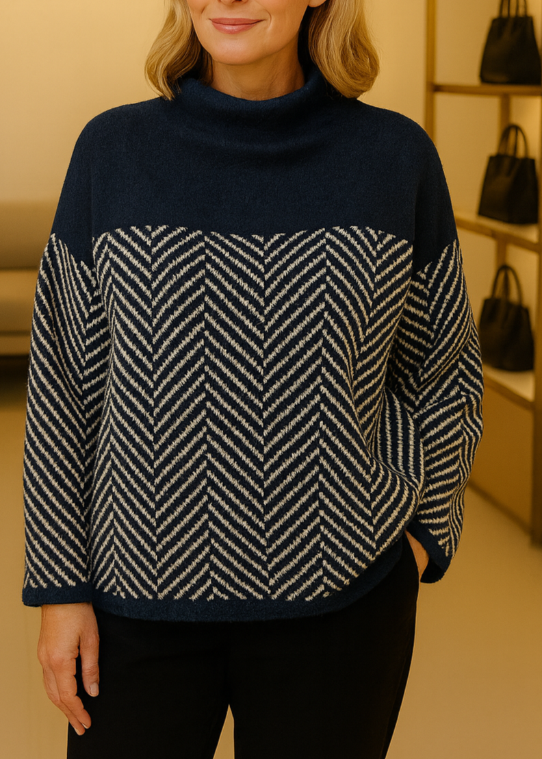 Malvina | Eleganten pulover z visokim ovratnikom